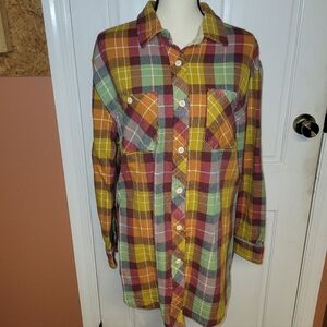 The North Face Plaid Button-Down Shirt Jacket in Yellow, Green, Red, Pink, Blue